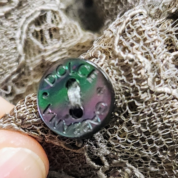 Dolce & Gabbana Delicate Lace Floral Stretched Button-Down Shirt In Khaki SZ 36 - Picture 9 of 16